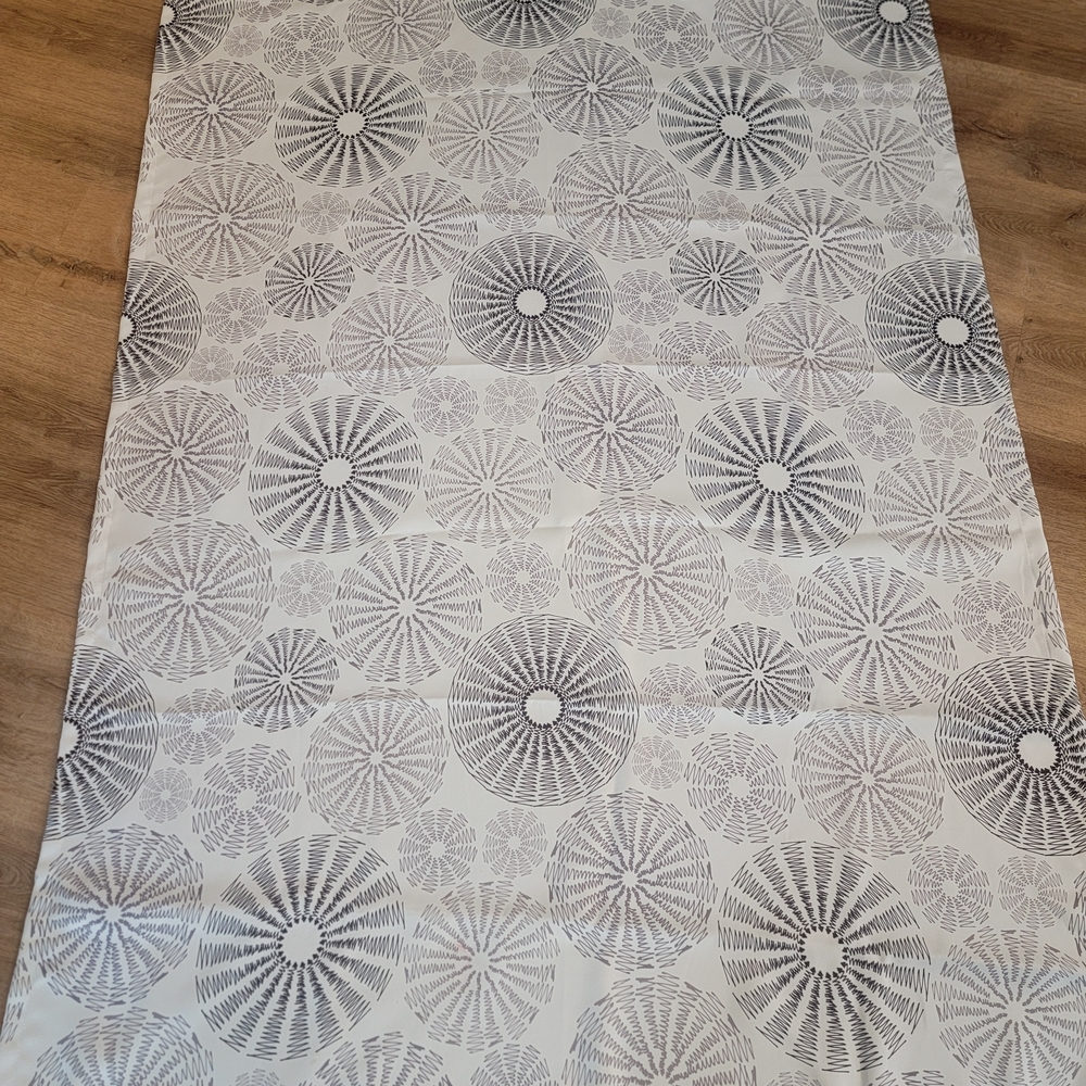 Black and White Patterned Curtains. 2 Panels